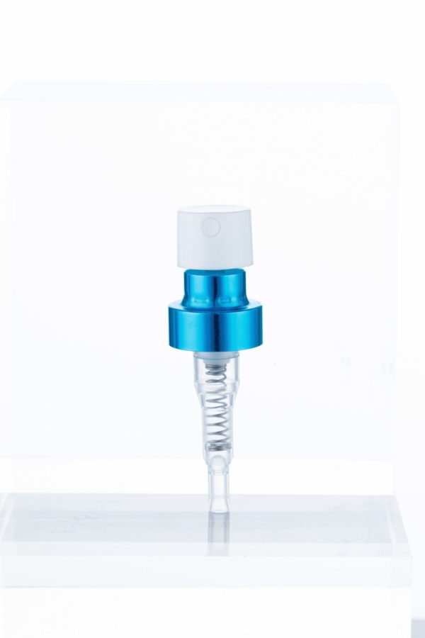 0.12ml 16.3*7 plastic crimp perfume pump with aluminum collar